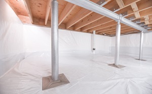 Crawl space structural support jacks installed in Maple Grove