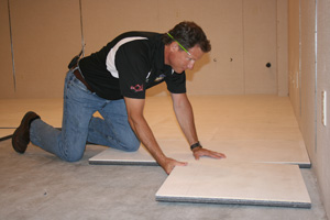 Insulated basement subfloor installation in Saint Paul