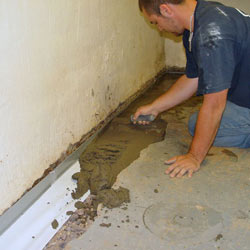 Testing a French drain system in a Andover home.
