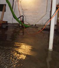 Several feet of floodwaters in a Northfield basement