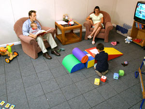Waterproof basement flooring installed in a family room in Bloomington, Minnesota