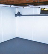 Plastic basement wall panels installed in a Anoka, Minnesota home