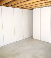 Unfinished basement insulated wall covering in Anoka, Minnesota