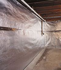 Radiant heat barrier and vapor barrier for finished basement walls in Anoka, Minnesota