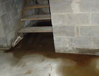 Water Pouring into a Andover Basement through Hatchway Doors
